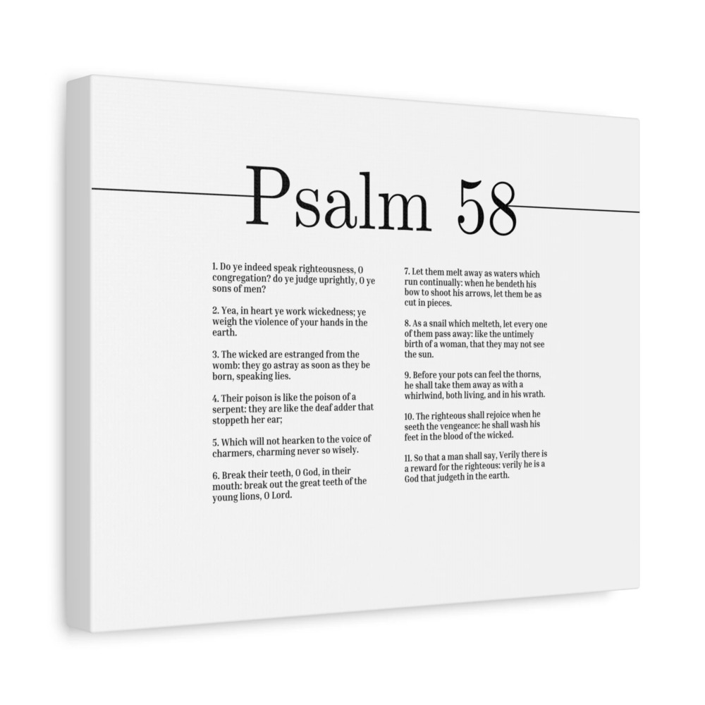 Scripture Canvas God That Judgeth Psalm 58 Christian Wall Art Bible Verse Print